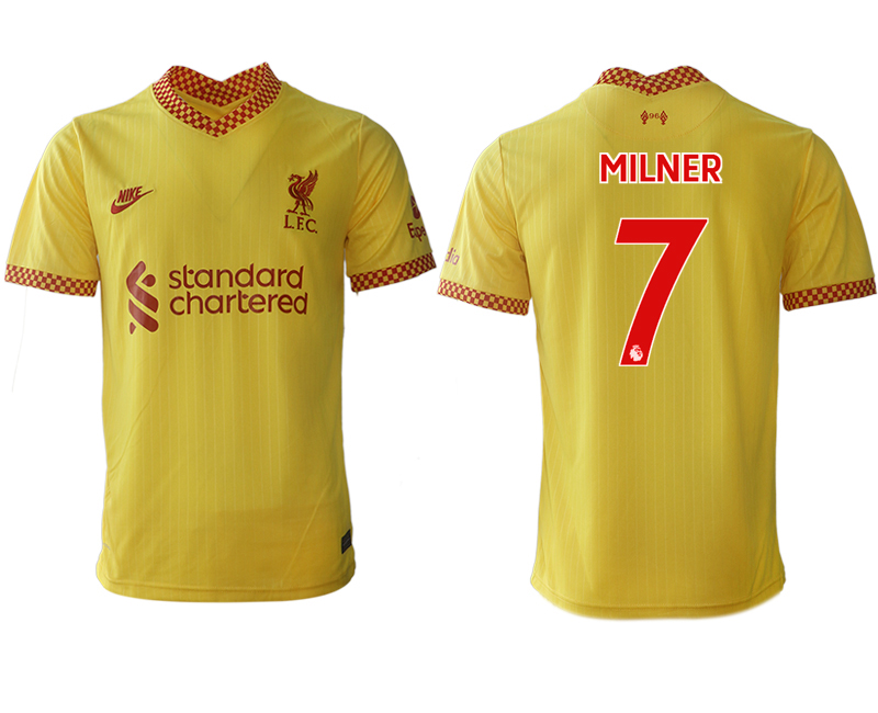 Men 2021-2022 Club Liverpool Second away aaa version yellow #7 Soccer Jersey